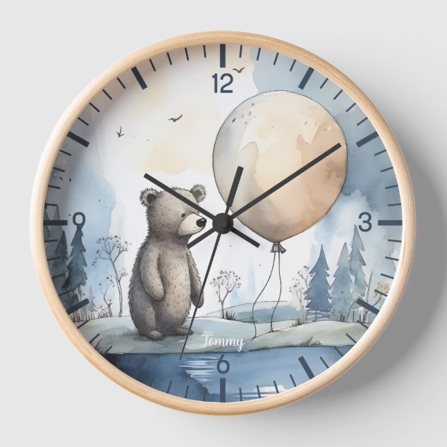Personalized Cute Bear clock (Front)