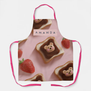 Personalized Cute Bear Toast Pattern Apron