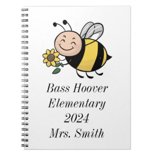 Personalized Cute Bee School Notebook - Teachers