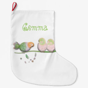 Personalized cute bird Christmas Stocking
