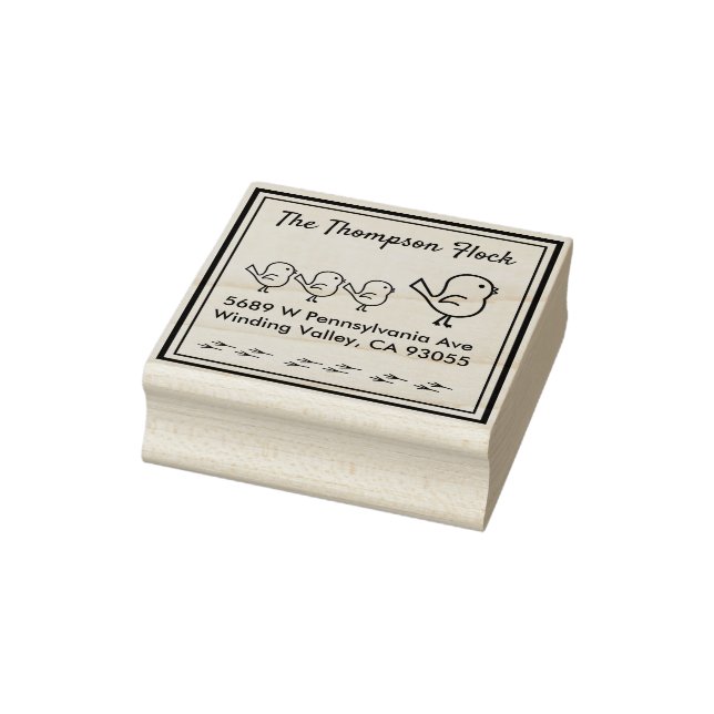 Personalized Cute Birds Rubber Stamp (Stamp)