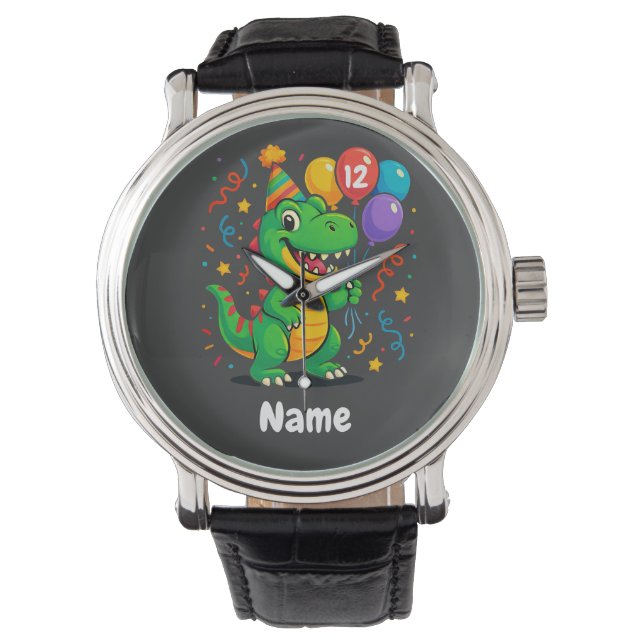 Personalized Cute Birthday Dino Kids  Watch (Front)