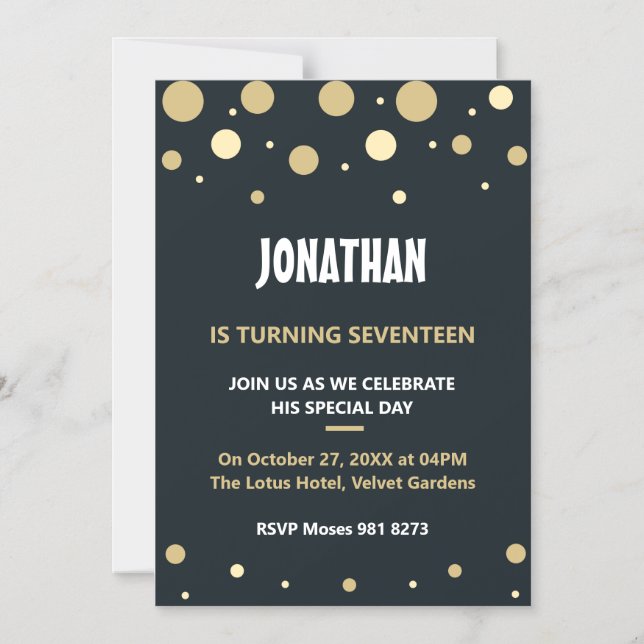 Personalized cute birthday magnetic invitation (Front)