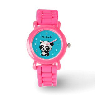Personalized Cute Black and White Panda Bear Watch