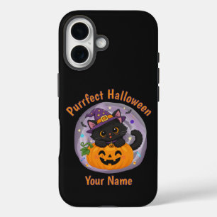 Personalized Cute Black Cat Halloween iPhone Case