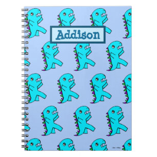 Personalized Cute Blue Dinosaur Notebook