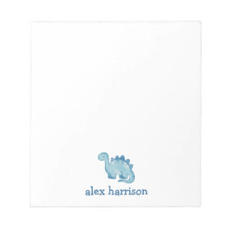 Personalized cute blue dinosaur notepad