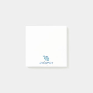Personalized cute blue dinosaur post-it notes