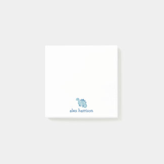 Personalized cute blue dinosaur post-it notes
