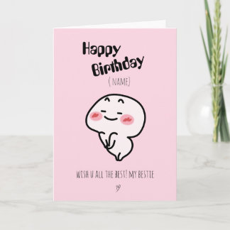 Personalized Cute blushing Birthday Card