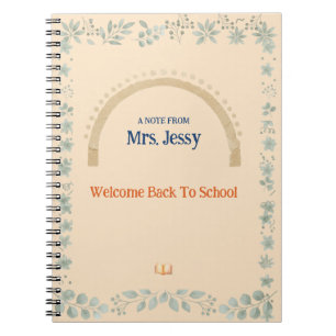 Personalized Cute Botanical Teacher Notebook