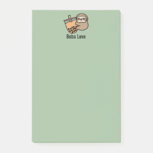Personalized Cute Bubble Tea & Sloth Post-it Notes