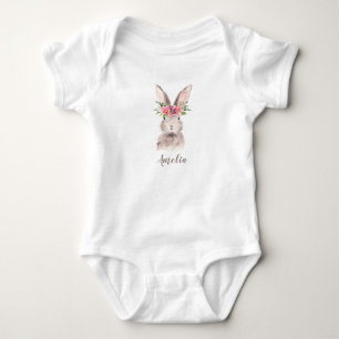 Personalized Cute Bunny  Baby Bodysuit