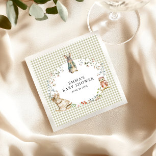 Personalized Cute Bunny Rabbit Baby Shower Napkin