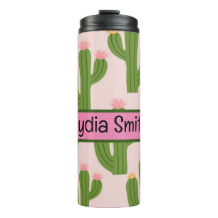 Personalized cute cactus drink tumbler
