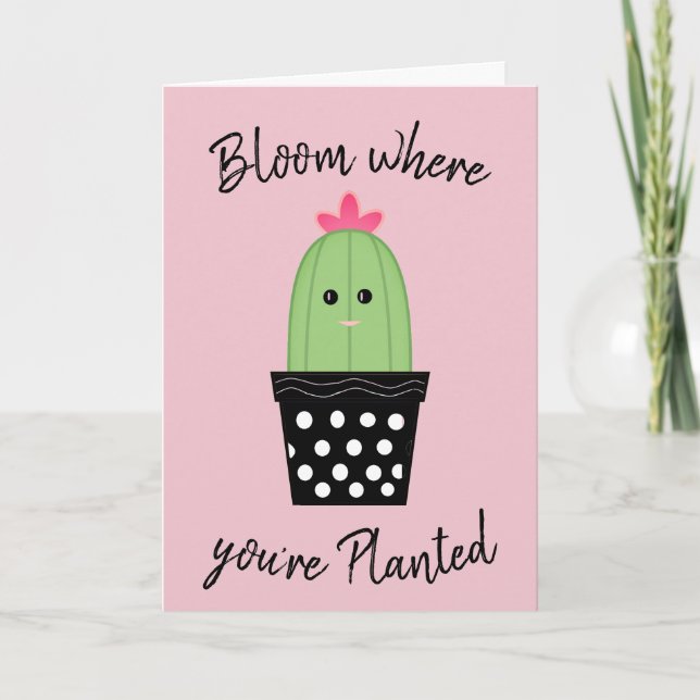 Personalized Cute Cactus Greeting Card (Front)