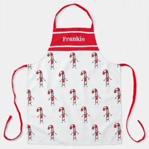 Personalized Cute Candy Cane Apron