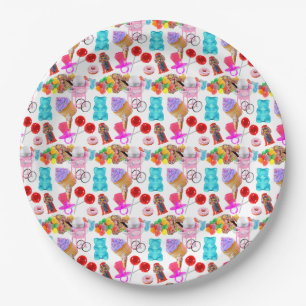 Personalized Cute Candy  Paper Plate