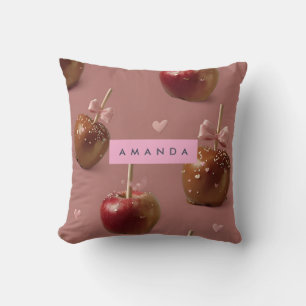 Personalized Cute Caramel Apple Pattern Throw Pillow