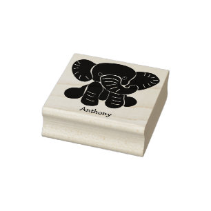 Personalized Cute Cartoon Baby Elephant Rubber Stamp