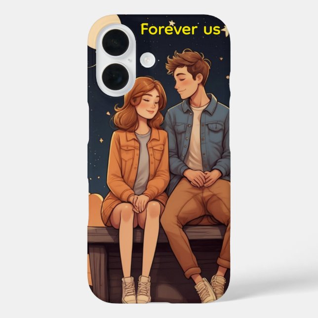 Personalized Cute Cartoon Couple Case-Mate iPhone Case (Back)