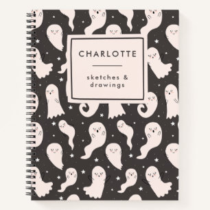 Personalized Cute Cartoon Halloween Spooky Ghost Notebook