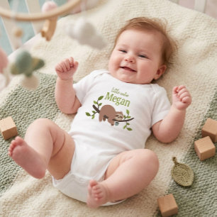 Personalized Cute Cartoon Sloth Baby Bodysuit