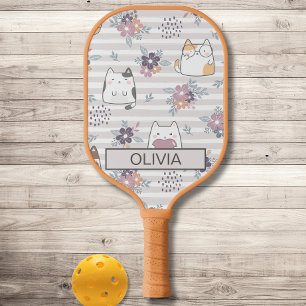 Personalized Cute Cat, Cat Pickleball Paddle