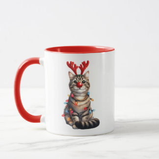 Personalized Cute Cat Christmas Mug