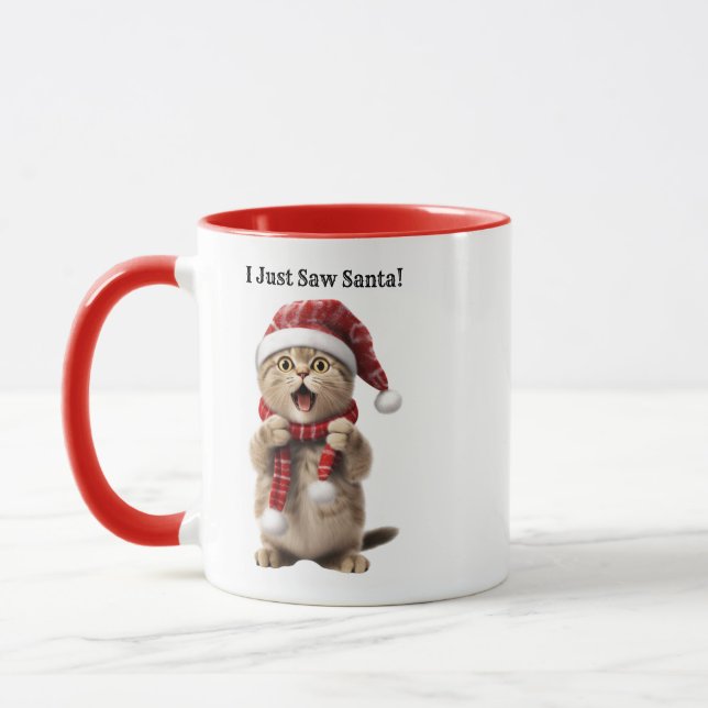 Personalized Cute Cat Christmas Mug (Left)