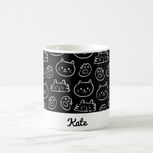 Personalized cute cat coffee mug