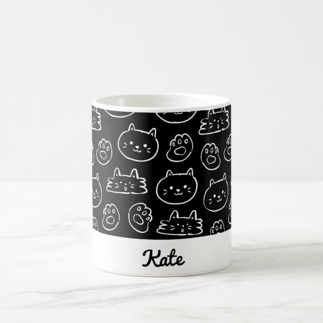 Personalized cute cat coffee mug (Center)