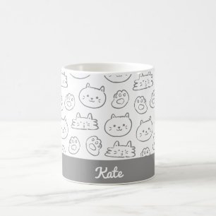 Personalized cute cat coffee mug