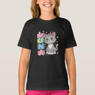 Personalized Cute Cat Kitten T-Shirt for Girls