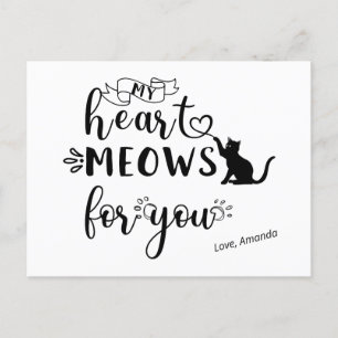 Personalized Cute Cat Lover Gift Holiday Postcard