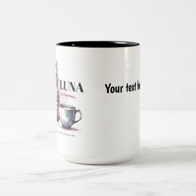 Personalized Cute Cat Mug – Custom Name Coffee Cup (Center)