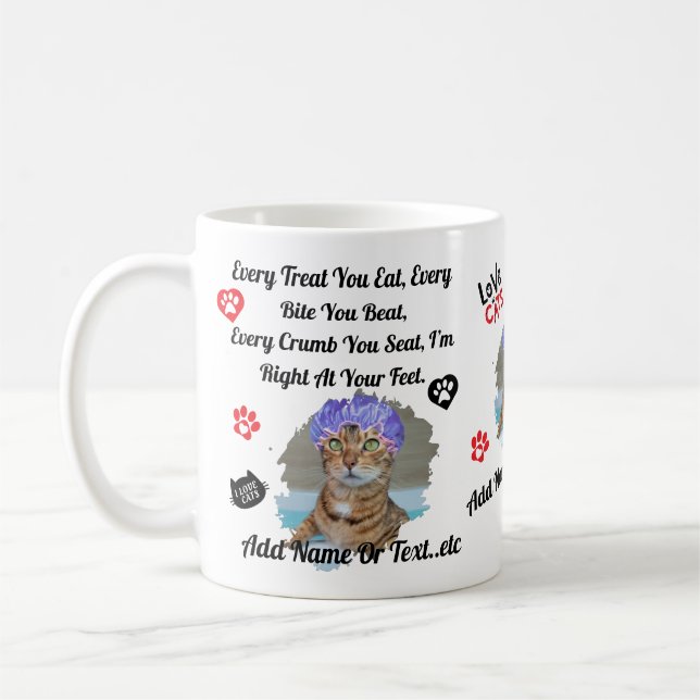 Personalized Cute Cat Mug for Cat Lovers - Funny  (Left)