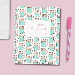 Personalized Cute Cat pattern Notebook