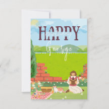 Personalized Cute Cat-tage Picnic Birthday Wishes