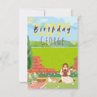 Personalized Cute Cat-tage Picnic Birthday Wishes
