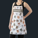 Personalized Cute Cat Watercolor Simple Modern  Apron<br><div class="desc">This is an adorable kitty cat lovers apron that is perfect for you or to present as a gift.  Add your name to personalize.</div>