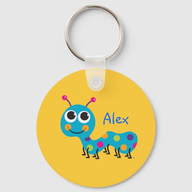 Personalized Cute Caterpillar Keychain (Front)