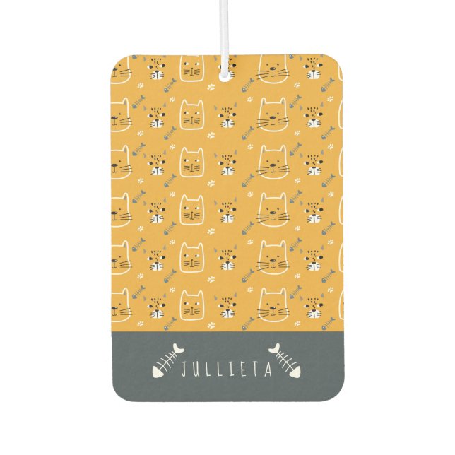 Personalized Cute Cats Modern Pattern Air Freshener (Front)