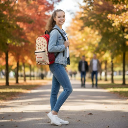 Personalized Cute Cherry Dessert  Printed Backpack