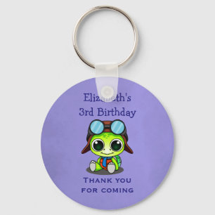 Personalized Cute Chibi Turtle Birthday Favour Keychain