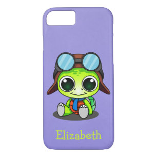 Personalized Cute Chibi Turtle in Aviator Hat Case-Mate iPhone Case