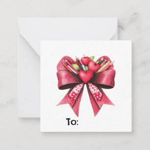 Personalized Cute Chic Pink Teacher School Card