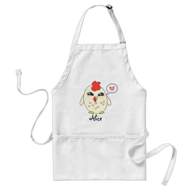 Personalized Cute Chicken Standard Apron (Front)