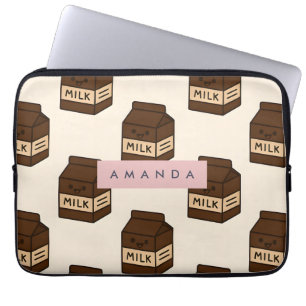 Personalized Cute Chocolate Milk Carton  Laptop Sleeve