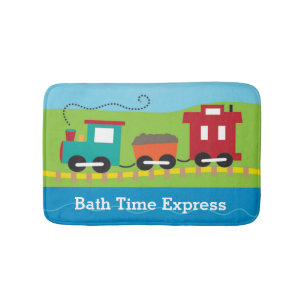 Personalized Cute Choo Choo Train Bath Mat